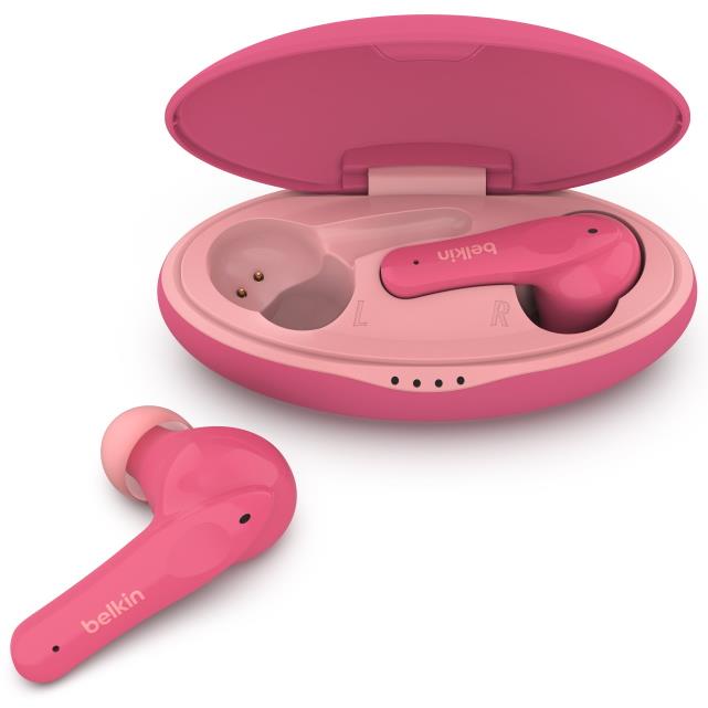 Belkin SoundForm Nano Kids True Wireless Headphones (Pink) - JB Hi-Fi NZ