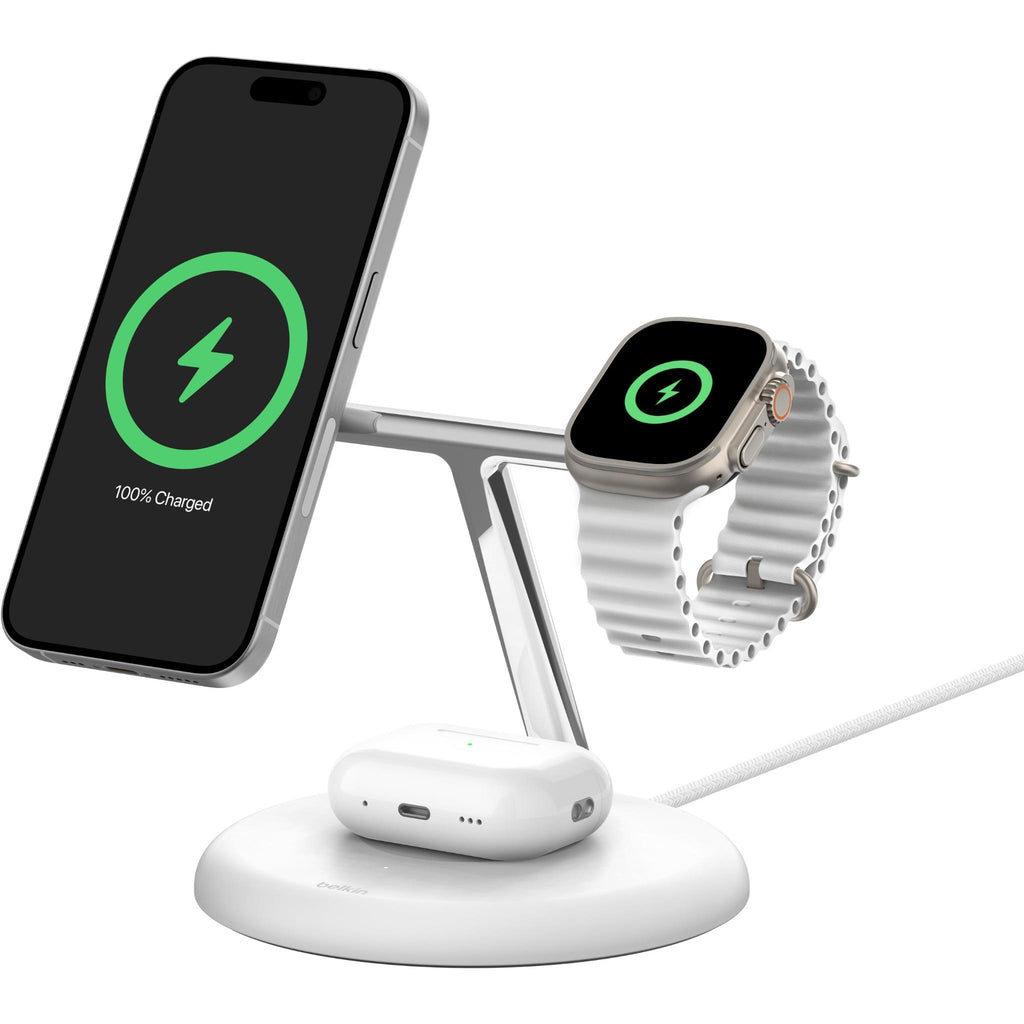 BoostCharge Pro 3-in-1 Magnetic Wireless Charging Stand with Qi2 15W ...